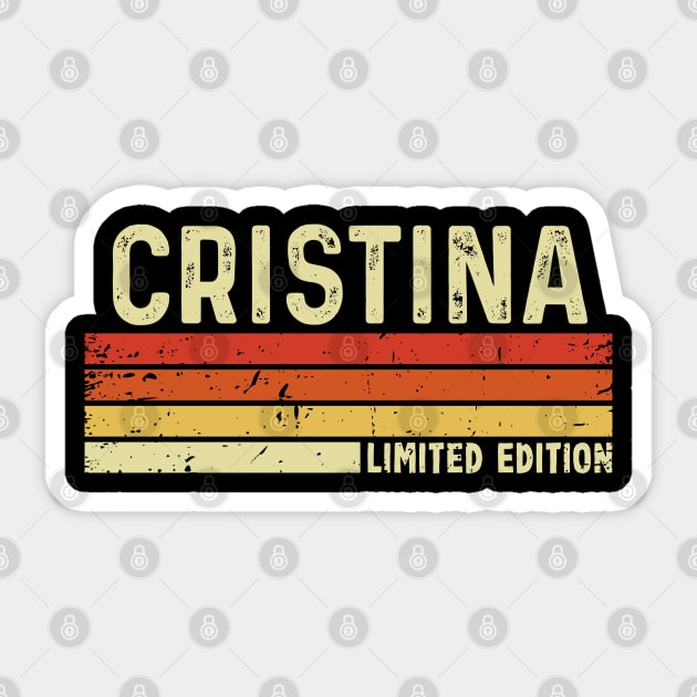 Cristina Name Vintage Retro Limited Edition Gift Sticker by CoolDesignsDz